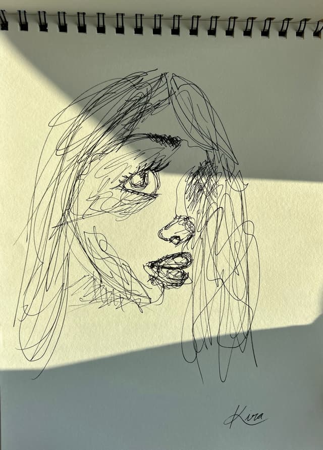 Line art pen & ink drawing